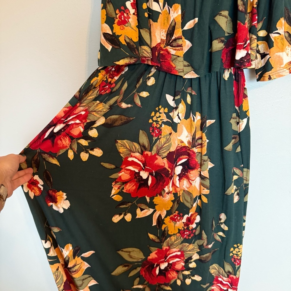 Altar’d State Women’s Floral Off-Shoulder Maxi Dress Size Small - Picture 6 of 9